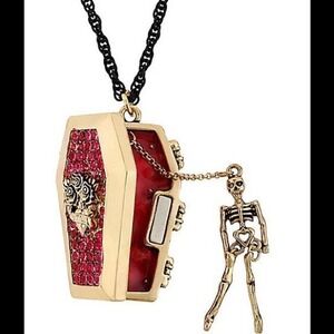 Betsey Johnson Coffin Locket with Skeleton